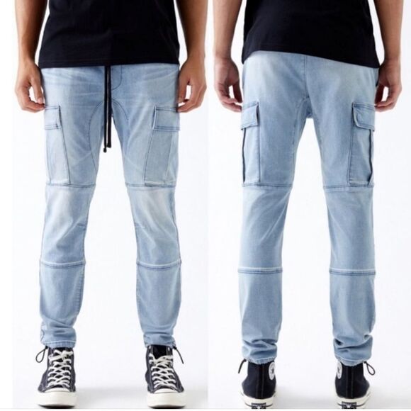 Pacsun cargo denim jeans drawstring ankle size medium - Picture 1 of 12